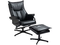 Fauteuil met voetsteun, draaibaar, leunbaar, stalen frame, zwart - afbeelding 2 van  5