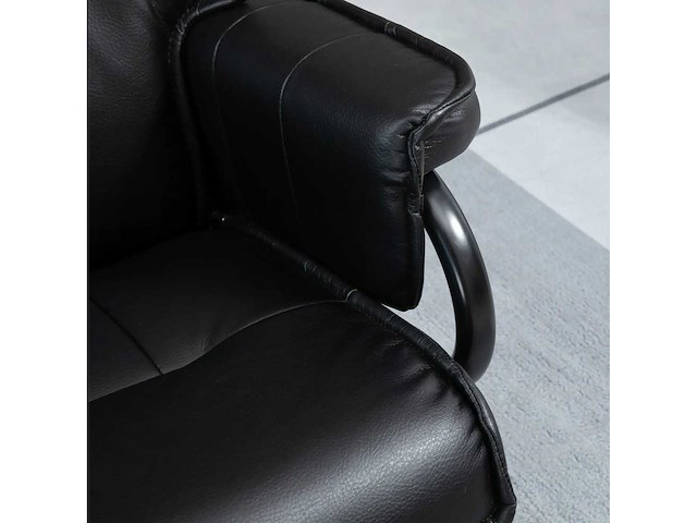Fauteuil met voetsteun, draaibaar, leunbaar, stalen frame, zwart - afbeelding 5 van  5