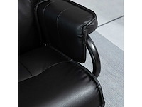 Fauteuil met voetsteun, draaibaar, leunbaar, stalen frame, zwart - afbeelding 5 van  5