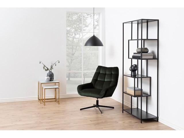 Fauteuil paris - 73x82x88 cm - draaibaar - donkergroen velours - afbeelding 1 van  8