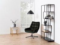 Fauteuil paris - 73x82x88 cm - draaibaar - donkergroen velours - afbeelding 1 van  8
