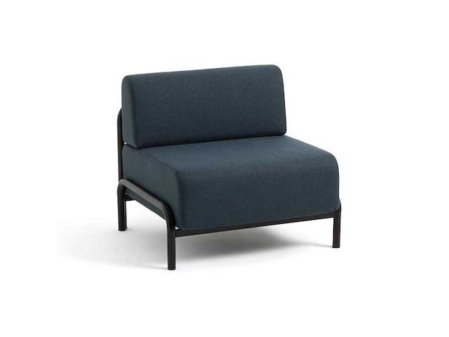 Fauteuil polyester - tissu bleu pétrole - afbeelding 2 van  7
