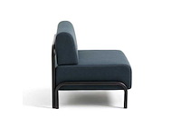Fauteuil polyester - tissu bleu pétrole - afbeelding 4 van  7