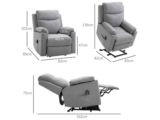 Fauteuil releveur électrique, fauteuil relax électrique avec repose-pied - afbeelding 5 van  10