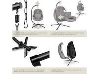 Fauteuil suspendu - gris clair - afbeelding 5 van  8