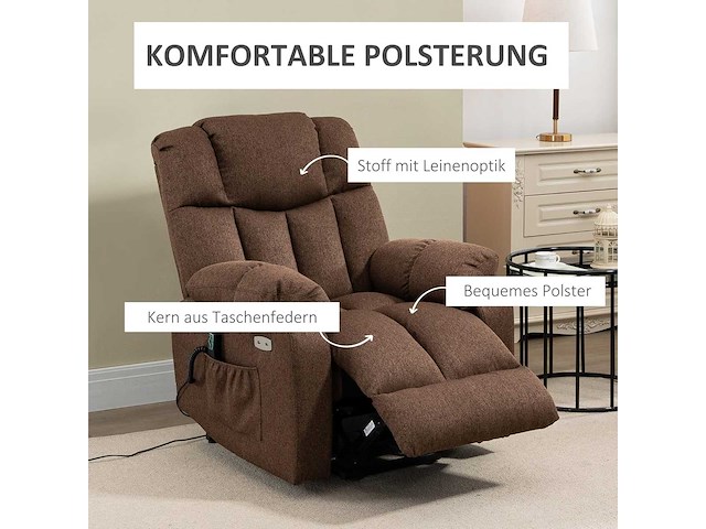 Fauteuil tv avec fonction releveur fauteuil relax électrique avec fonction chaise longue - afbeelding 9 van  11