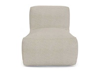 Fauteuil van gebroken wit terry stof - afbeelding 2 van  7