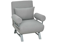Fauteuilsbed, gestoffeerde fauteuil, ombouwbaar naar extra bed, ergonomisch, lichtgrijs - afbeelding 3 van  9