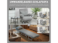 Fauteuilsbed, gestoffeerde fauteuil, ombouwbaar naar extra bed, ergonomisch, lichtgrijs - afbeelding 5 van  9