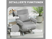 Fauteuilsbed, gestoffeerde fauteuil, ombouwbaar naar extra bed, ergonomisch, lichtgrijs - afbeelding 7 van  9