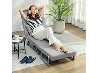 Fauteuilsbed, gestoffeerde fauteuil, ombouwbaar naar extra bed, ergonomisch, lichtgrijs - afbeelding 8 van  9