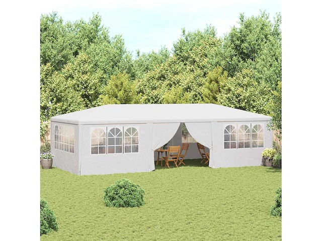Feesttent met zijwanden 4x9 m wit 90 g/m² - afbeelding 2 van  11