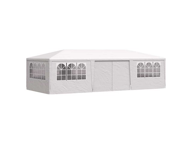 Feesttent met zijwanden 4x9 m wit 90 g/m² - afbeelding 4 van  11