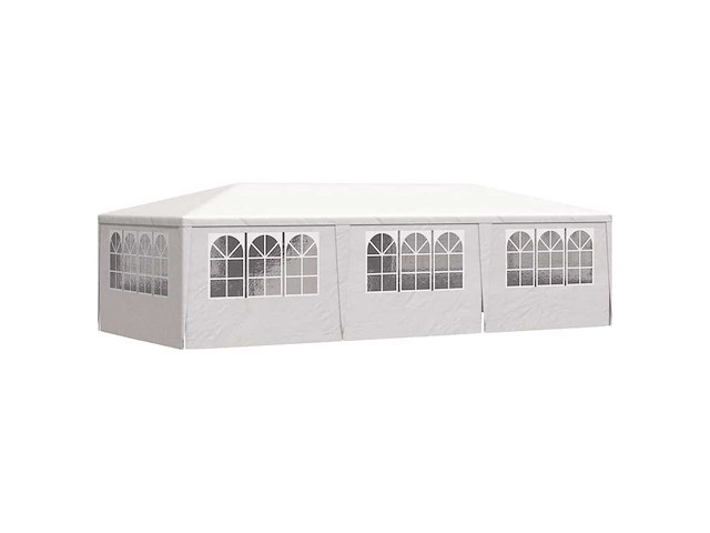 Feesttent met zijwanden 4x9 m wit 90 g/m² - afbeelding 7 van  11