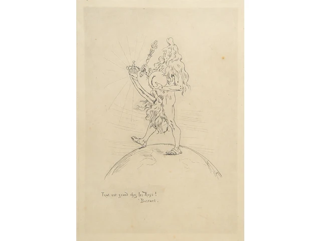 Félicien rops (1833-1898), 'louis xiv', etching on japon 25.6 x 17.7 cm. (10.08 x 6.96 in.) - afbeelding 1 van  5