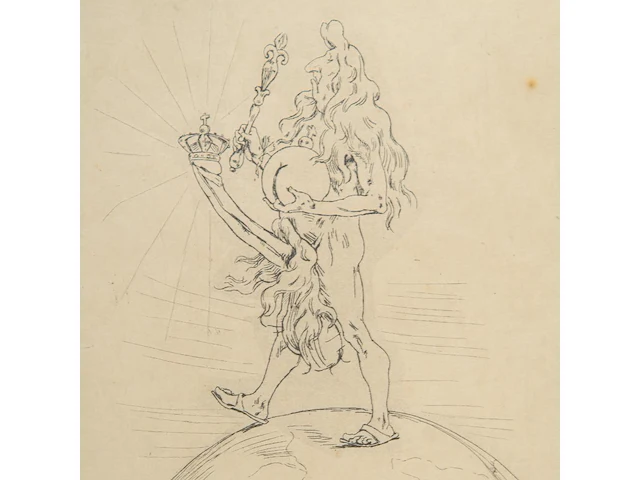 Félicien rops (1833-1898), 'louis xiv', etching on japon 25.6 x 17.7 cm. (10.08 x 6.96 in.) - afbeelding 5 van  5