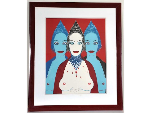 Felix labisse - les trois femmes - litho - ingelijst - afbeelding 1 van  7