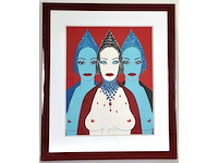 Felix labisse - les trois femmes - litho - ingelijst - afbeelding 1 van  7
