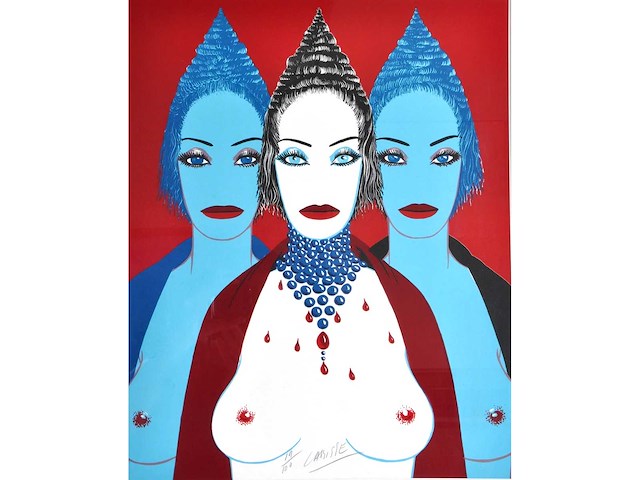 Felix labisse - les trois femmes - litho - ingelijst - afbeelding 2 van  7