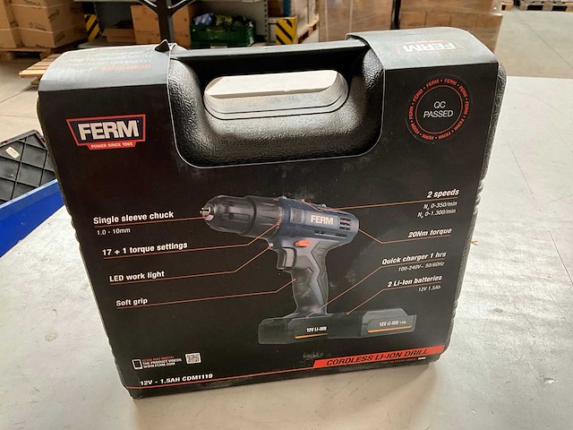 Ferm set accuboormachine, elektrische tacker en bit set - afbeelding 6 van  12