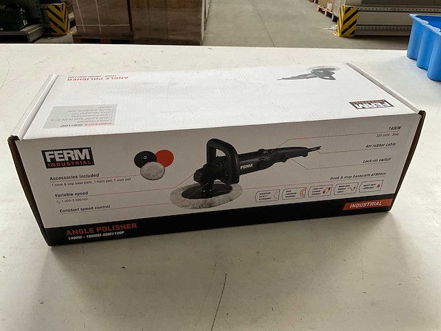 Ferm set haakse poetsmachine 1400w en polijstschijvenset - afbeelding 5 van  9