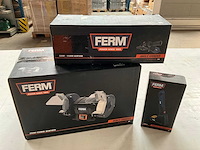 Ferm set tafelslijpmachine 250w, soldeerbout en haakse slijper 500w - afbeelding 1 van  10
