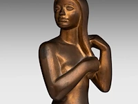 Fernand debonnaires (1907-1997), female nude standing, patinated bronze on a bluestone base the bronze: 38.5 cm. (15.16 in.), including the base: 44.5 cm. (17.51 in.) - afbeelding 8 van  8