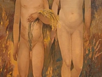 Fernand steven (1895-1955), allegory of the harvest, oil on canvas