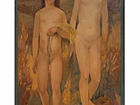 Fernand steven (1895-1955), allegory of the harvest, oil on canvas - afbeelding 2 van  5