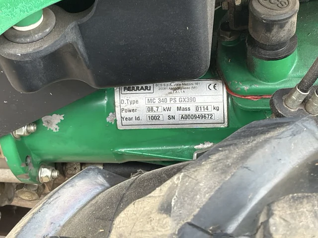 Ferrari mc 340 ps gx390 tuintractor met grondfrees - afbeelding 22 van  22
