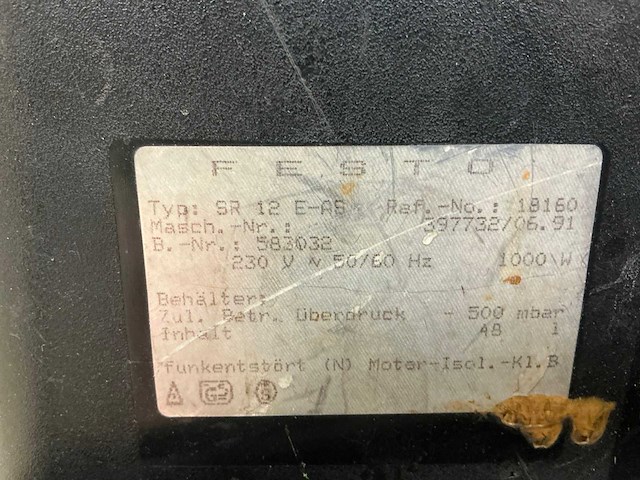 Festo sr 12 e-as industriële stofzuiger - afbeelding 8 van  9