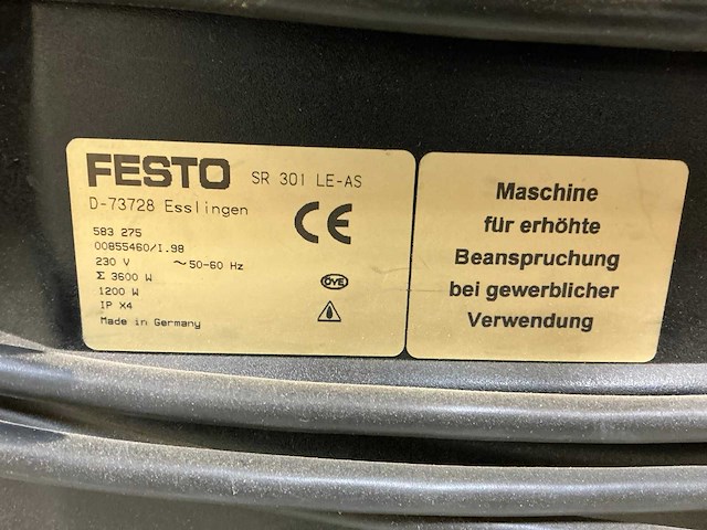 Festo sr 301 le-as industriële stofzuiger - afbeelding 8 van  8
