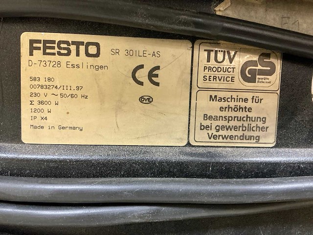 Festo sr 301 le-as industriële stofzuiger - afbeelding 8 van  8