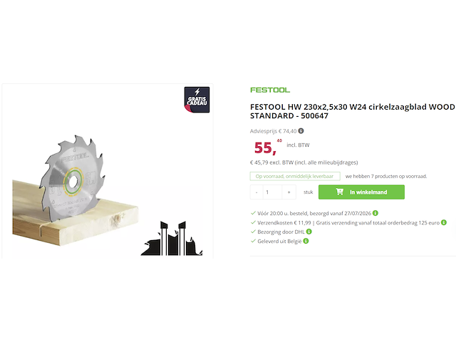 Festool cirkelzaagblad wood standard 230x2,5x30 w24 - afbeelding 3 van  3