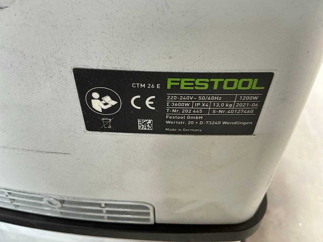 Festool ctm 26e industriële stofzuiger - afbeelding 3 van  3