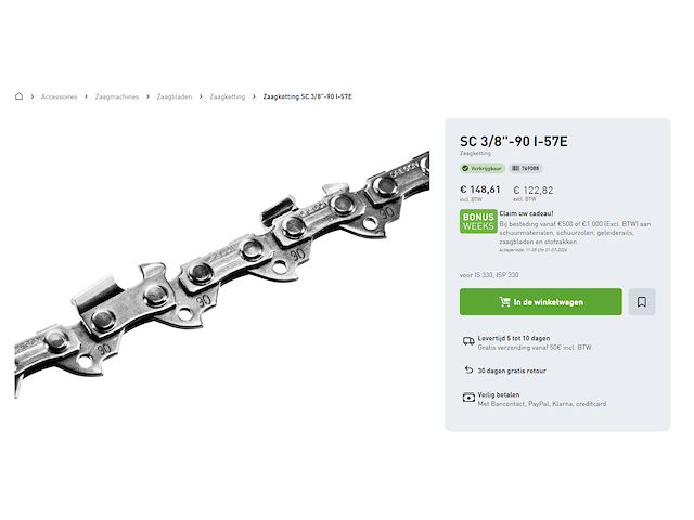 Festool zaagketting sc 3/8"-91 ih-57e - afbeelding 2 van  2