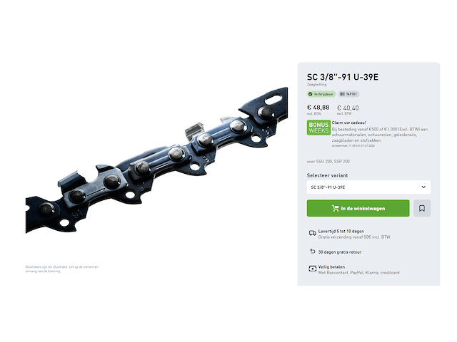 Festool zaagketting sc 3/8"-91 u-39e - afbeelding 2 van  2