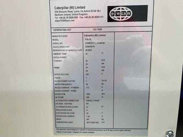 Fg wilson - p 26 - 3 s - stroomgenerator - ongebruikt - afbeelding 15 van  17
