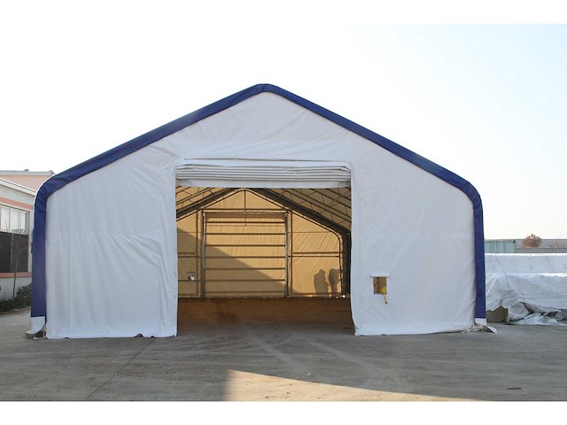 Field garagetent / opslagshelter 24,40x10x5,20 meter / 33-80-17dp - afbeelding 1 van  5
