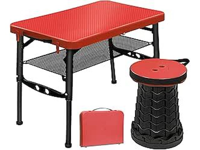 Fiemach draagbare klaptafel met klapkruk - afbeelding 2 van  4