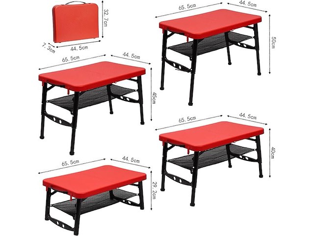 Fiemach draagbare klaptafel met klapkruk - afbeelding 1 van  4