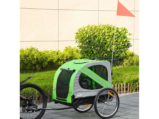 Fietsaanhanger 134 x 73 x 108 cm groen - afbeelding 2 van  7