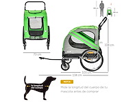 Fietsaanhanger 134 x 73 x 108 cm groen - afbeelding 4 van  7