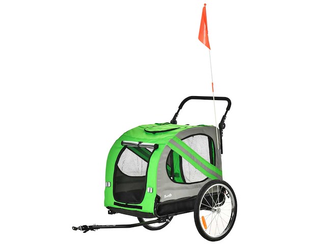 Fietsaanhanger 134 x 73 x 108 cm groen - afbeelding 6 van  7