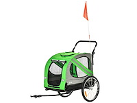 Fietsaanhanger 134 x 73 x 108 cm groen - afbeelding 6 van  7