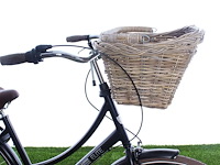 Fietsmand - rotan - rechthoek - met beugel - afbeelding 1 van  4