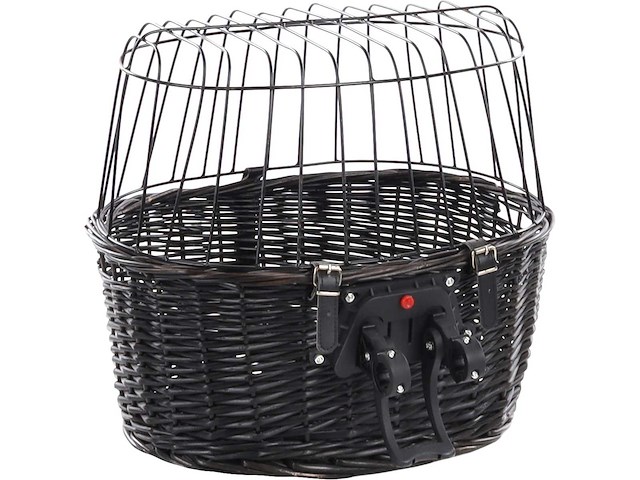 Fietsmand hond - hondenmand fiets - voor bagagedrager + fietsstuur - 2st - afbeelding 1 van  9