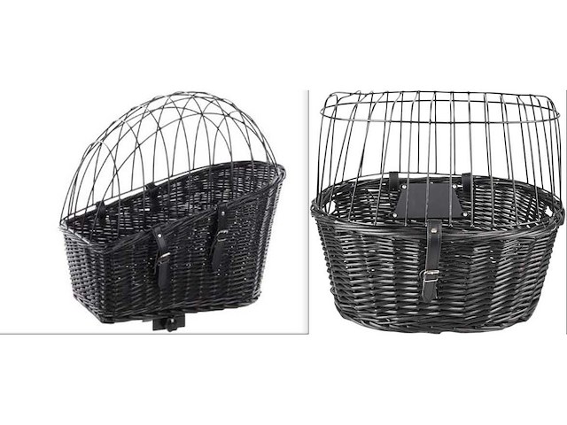 Fietsmand hond - hondenmand fiets - voor bagagedrager + fietsstuur - 2st - afbeelding 9 van  9