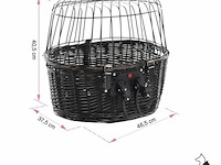 Fietsmand hond - voor bagagedrager - 46,5x37,5x40,5 cm - zwart - afbeelding 2 van  3