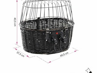 Fietsmand hond - voor bagagedrager - 46,5x37,5x40,5 cm - zwart - afbeelding 2 van  3